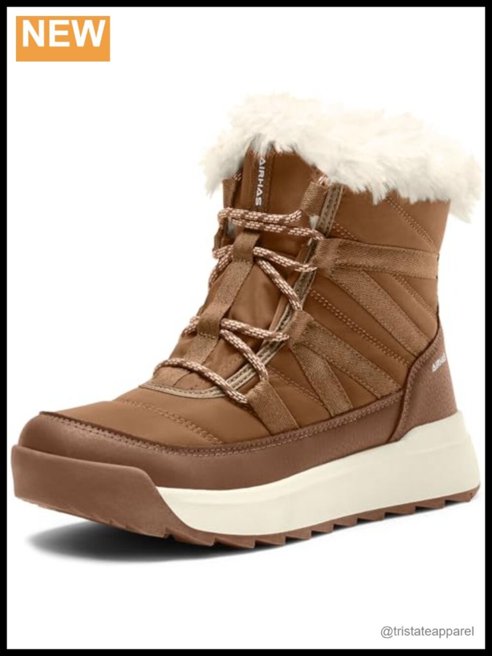 Women's Warm Winter Snow Boots Anti-Slip Water-Resistant Lace Up Faux Fur Lined